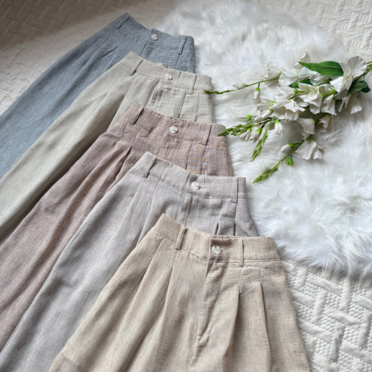 High Waist Linen Pants