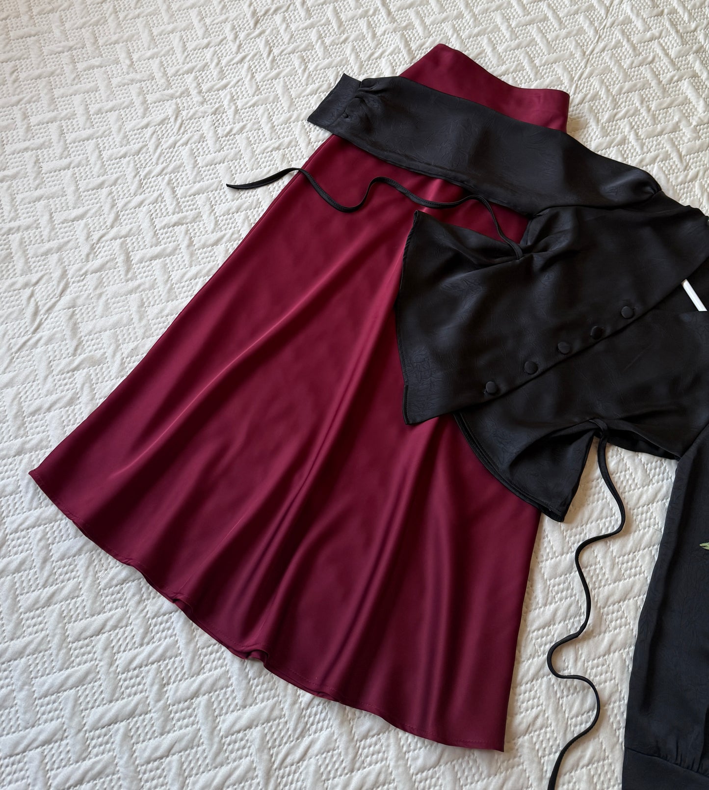Gorgeous satin skirt-top