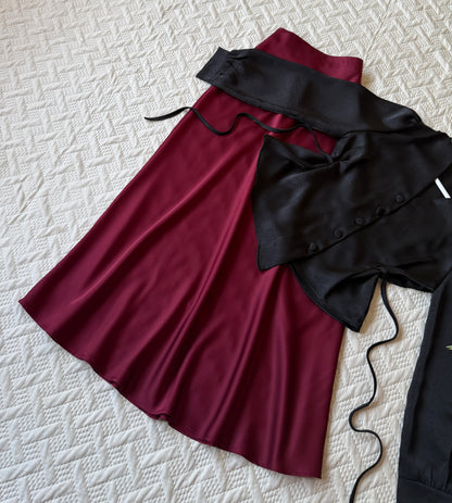 Gorgeous satin skirt-top