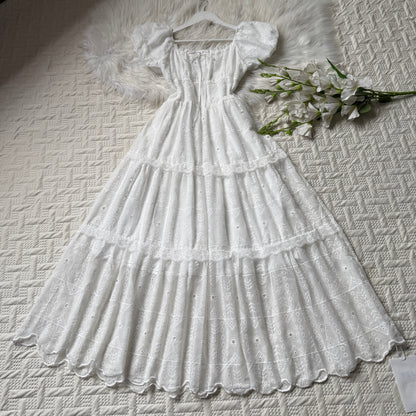 Gorgeous lace detailed cotton dress