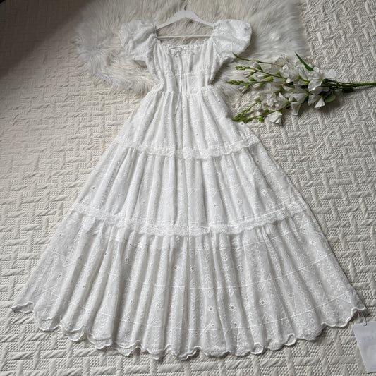 Gorgeous lace detailed cotton dress
