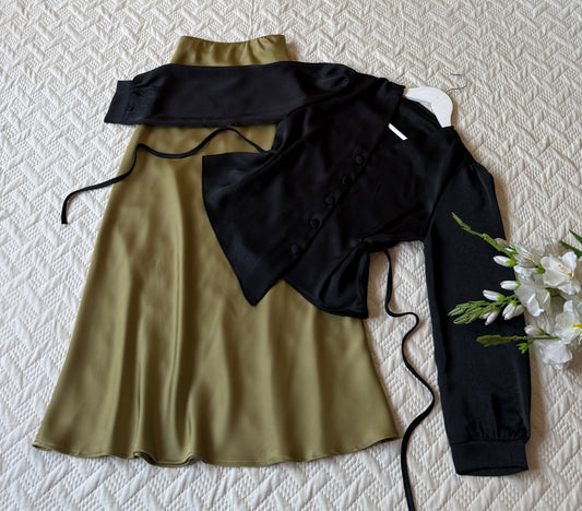 Gorgeous satin skirt-top