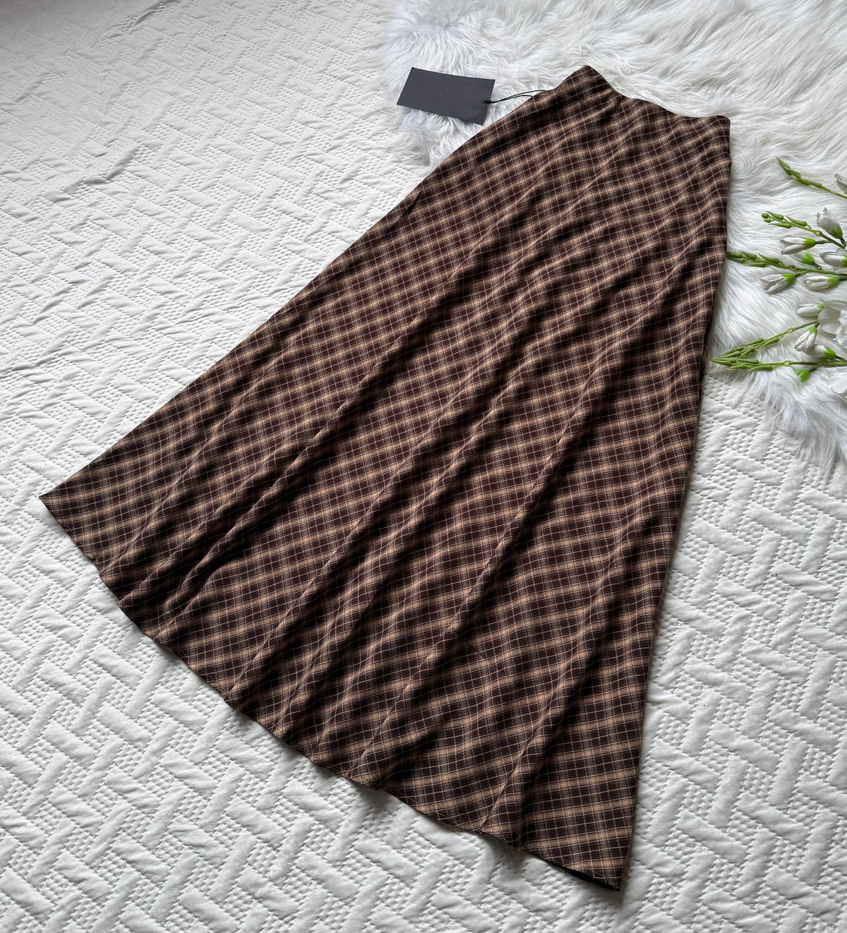 Gorgeous hig waist A-line plaid skirts