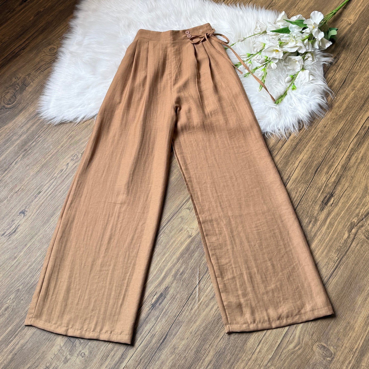 High waist linen pants