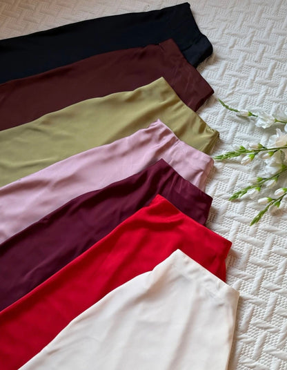 High Waist Satin A-Line Skirt