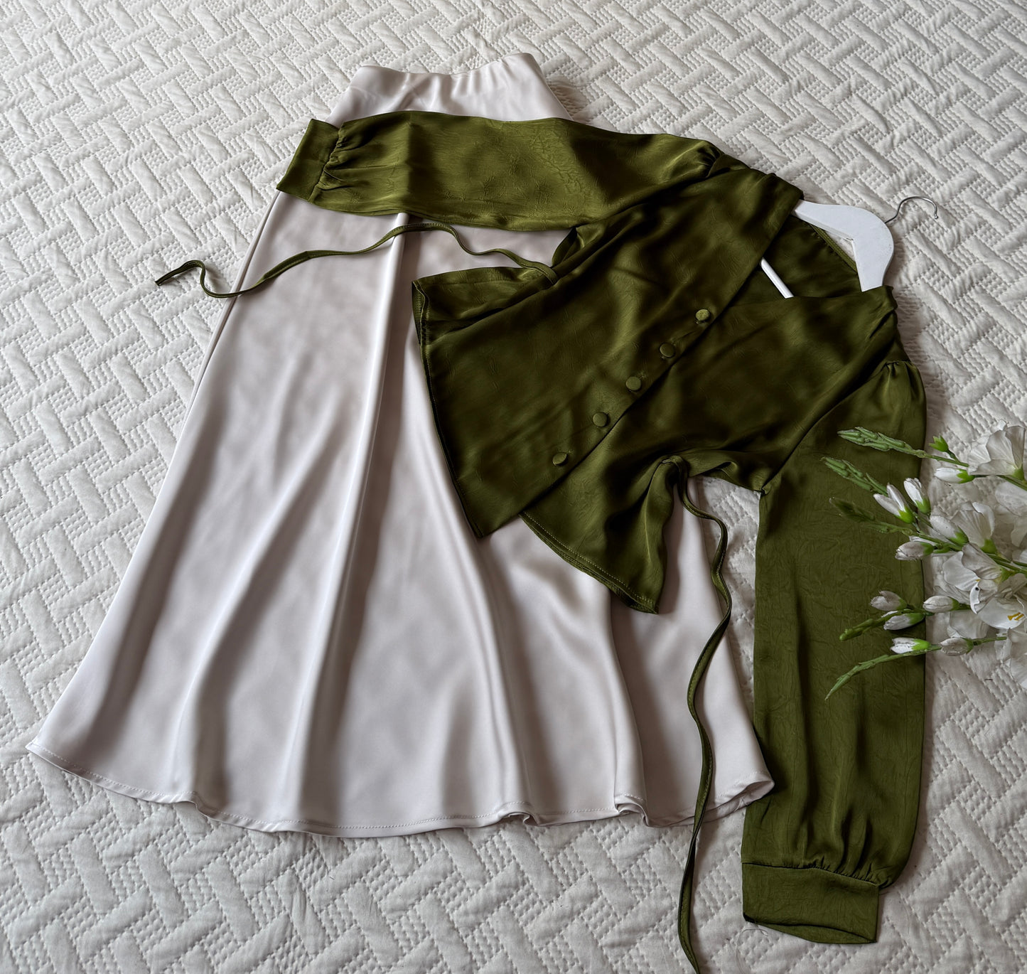 Gorgeous satin skirt-top