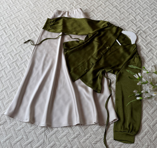 Gorgeous satin skirt-top