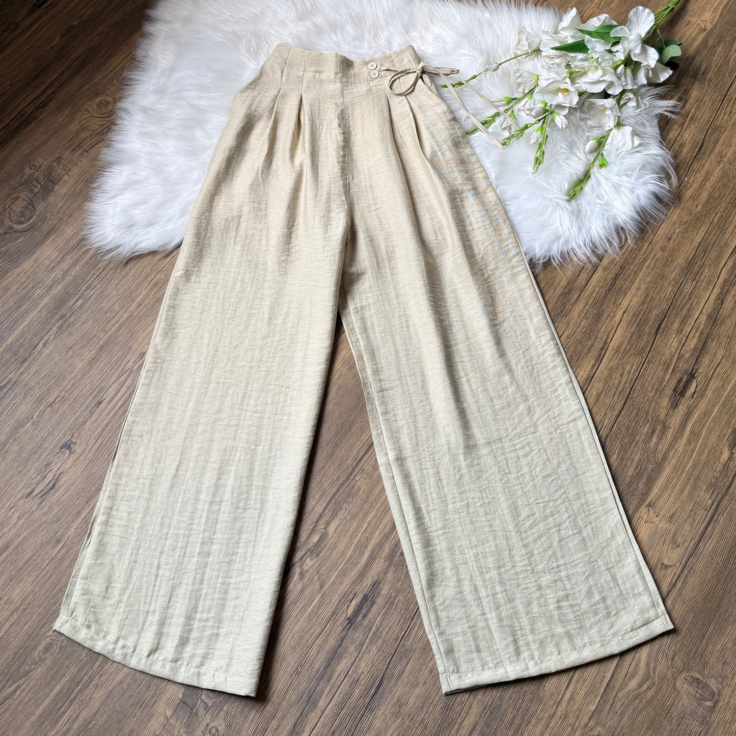 High waist linen pants