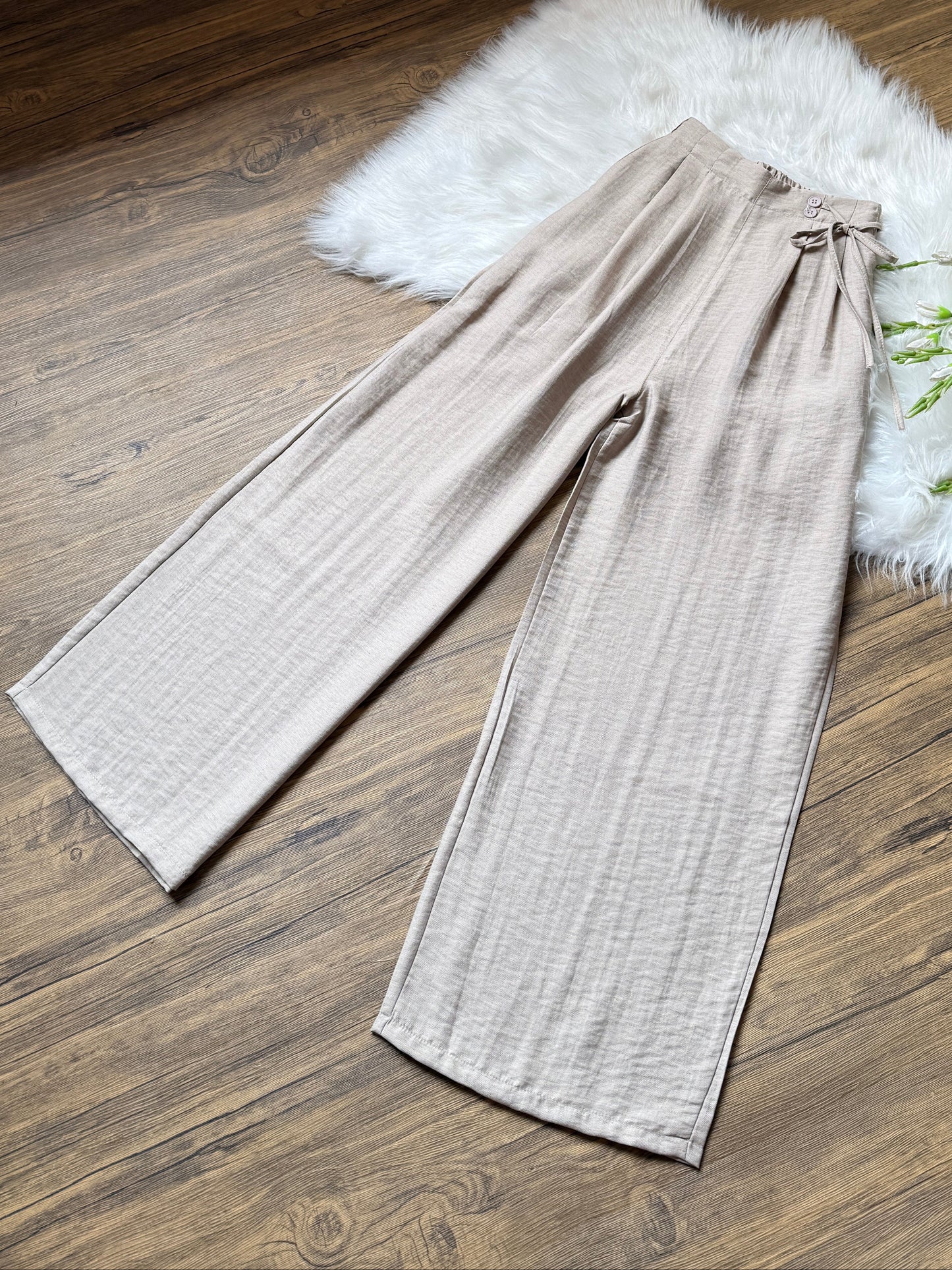 High waist linen pants