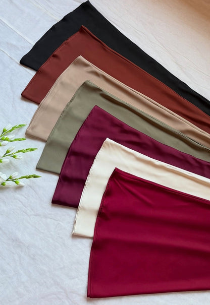 High Waist A-Line Satin Skirt