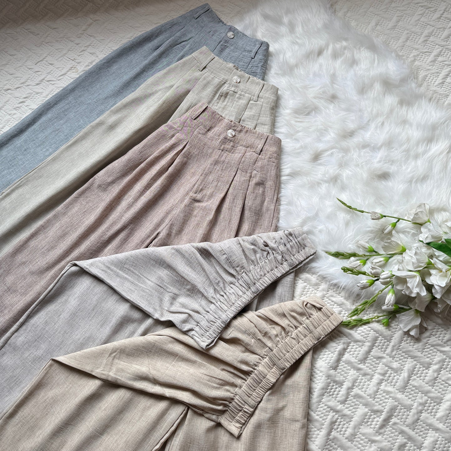 High Waist Linen Pants
