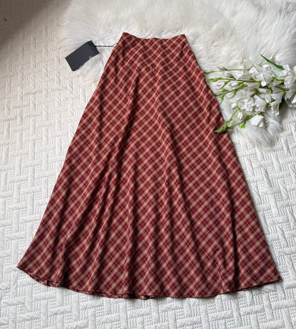 Gorgeous hig waist A-line plaid skirts