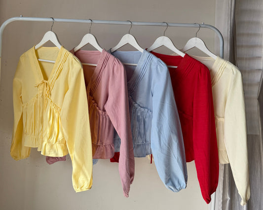 Gorgeous lace detailed linen tops