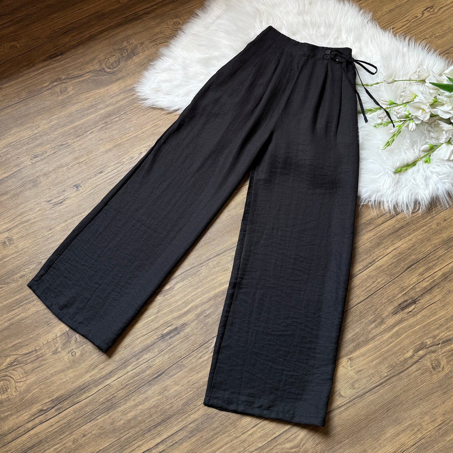 High waist linen pants
