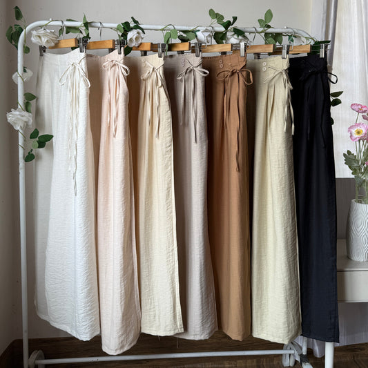 High waist linen pants