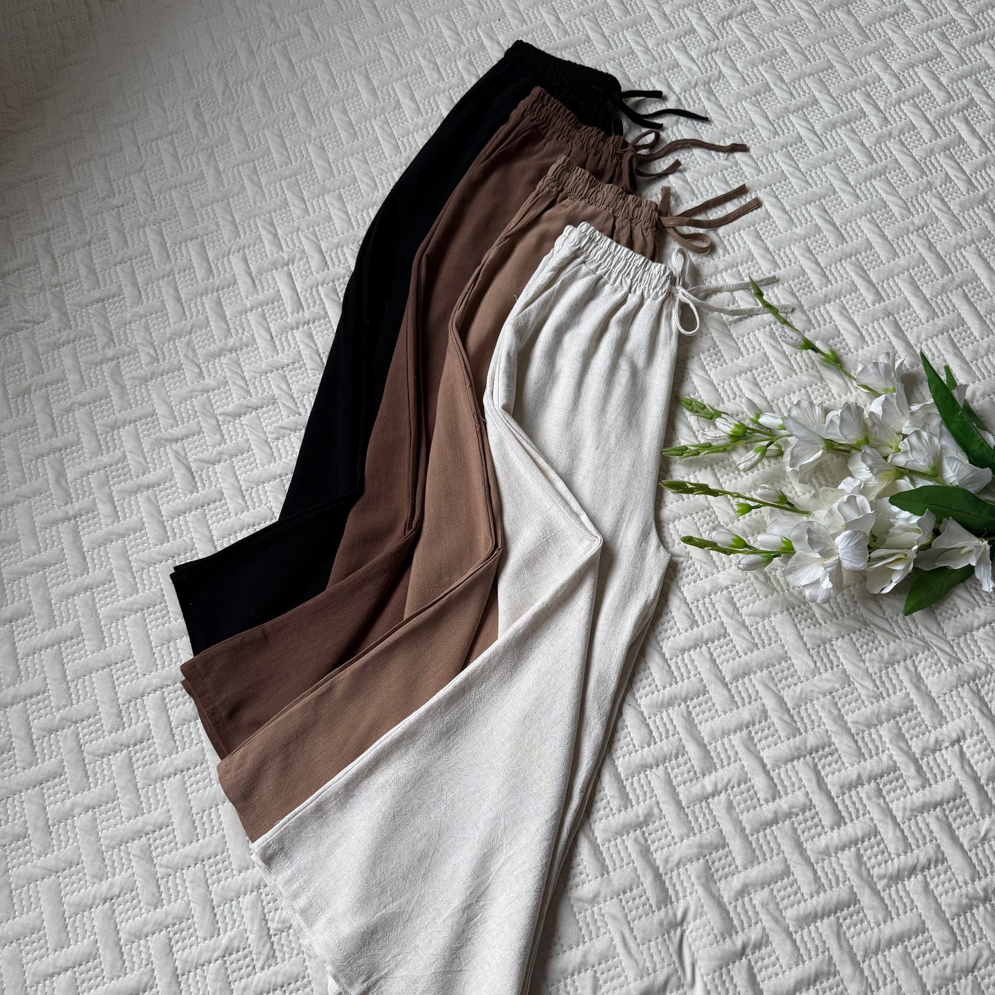High waist linen pants