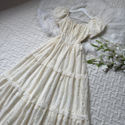 Gorgeous lace detailed cotton dress