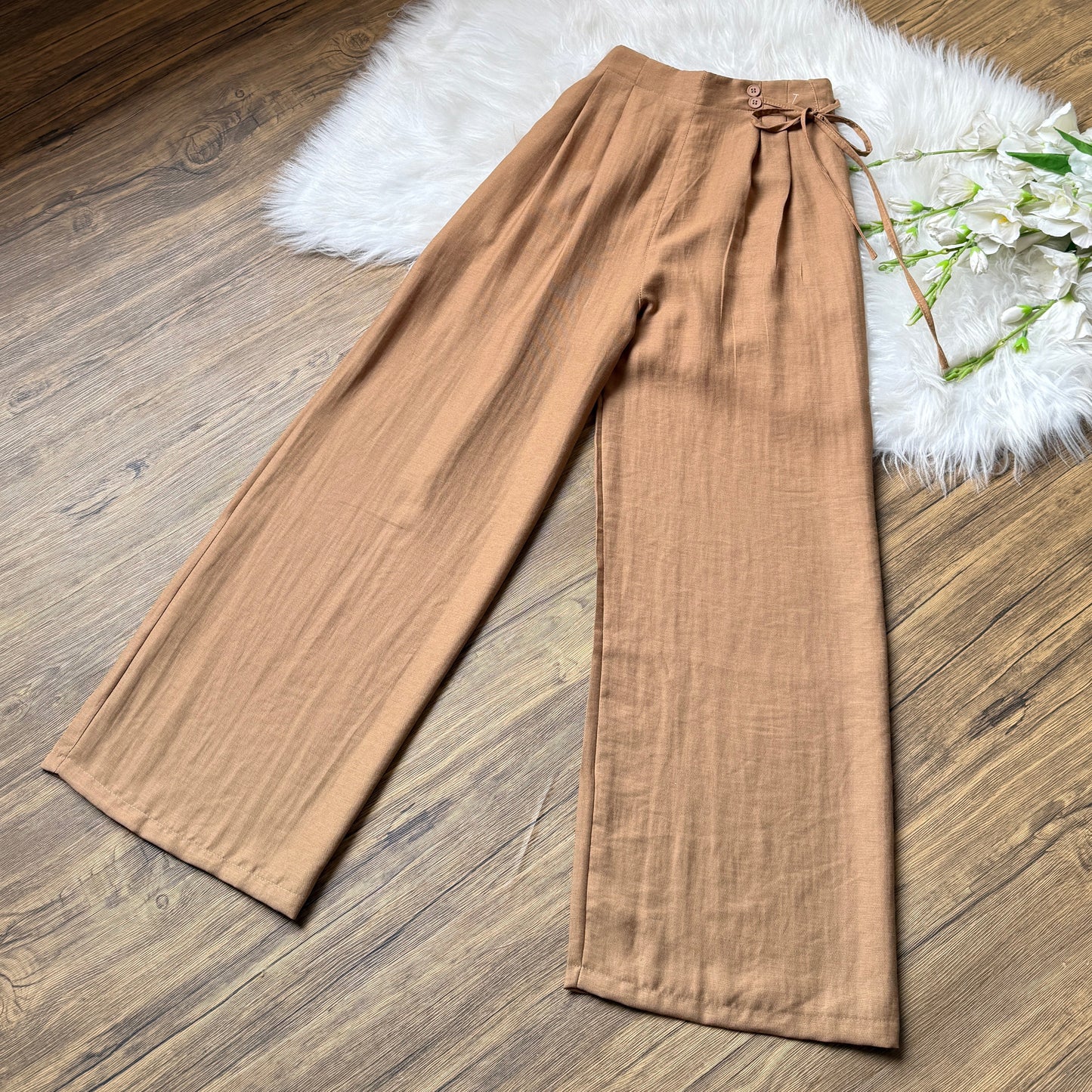 High waist linen pants