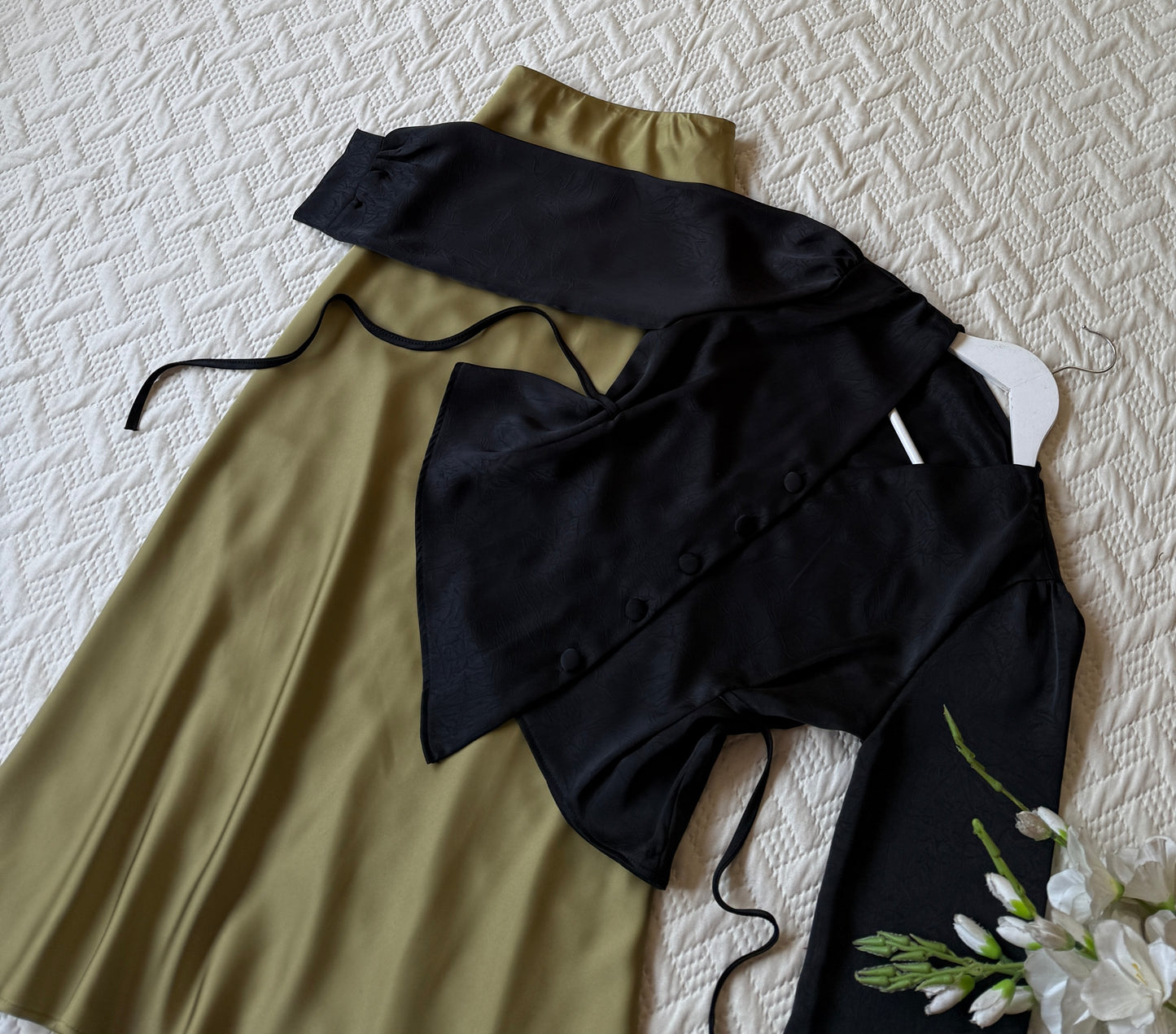 Gorgeous satin skirt-top