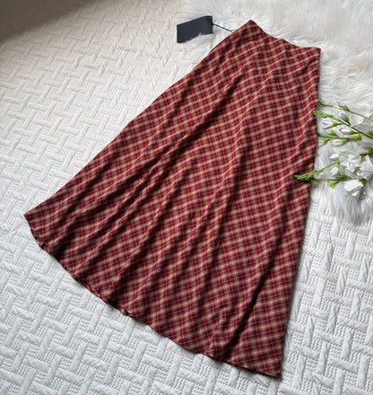 Gorgeous hig waist A-line plaid skirts