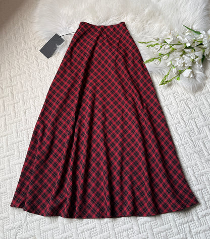 Gorgeous hig waist A-line plaid skirts