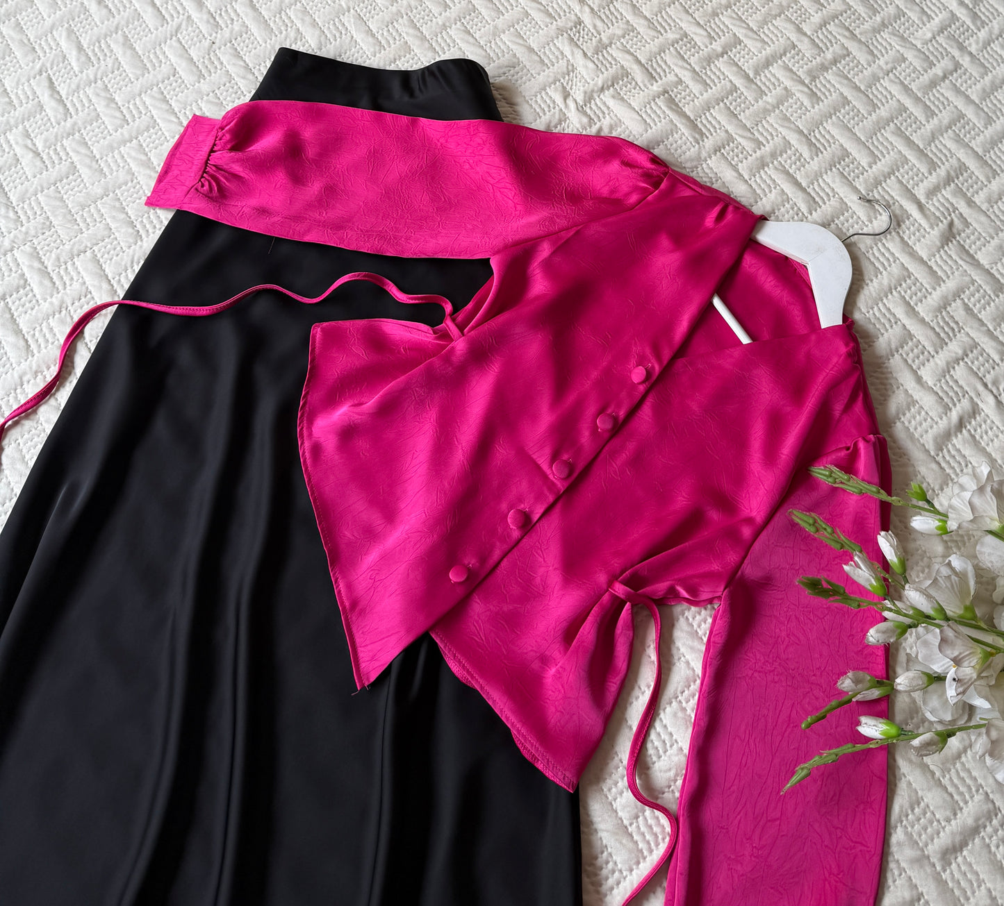 Gorgeous satin skirt-top