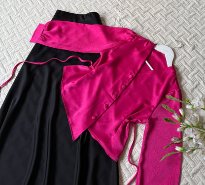 Gorgeous satin skirt-top