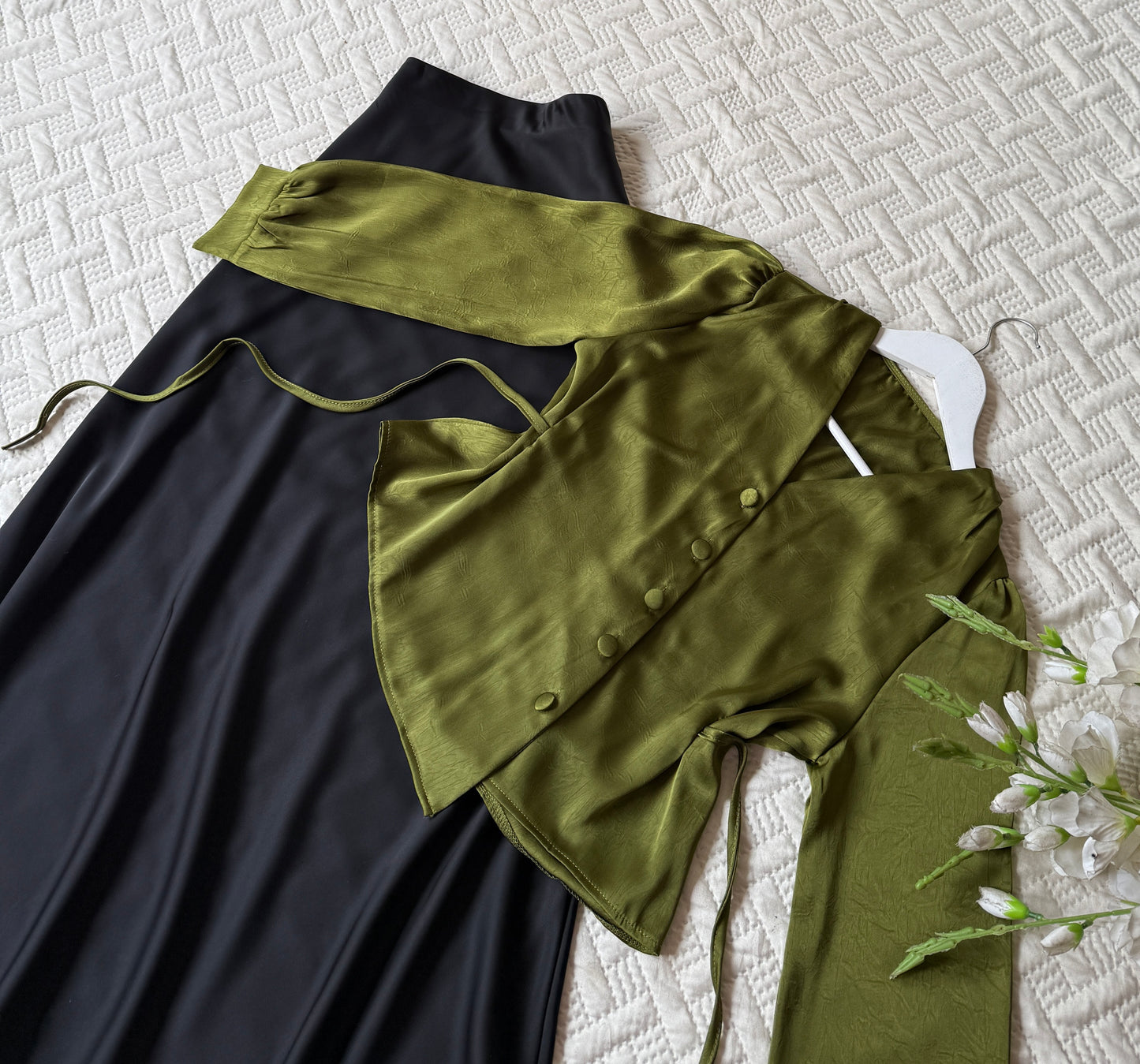Gorgeous satin skirt-top