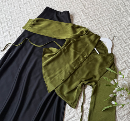 Gorgeous satin skirt-top