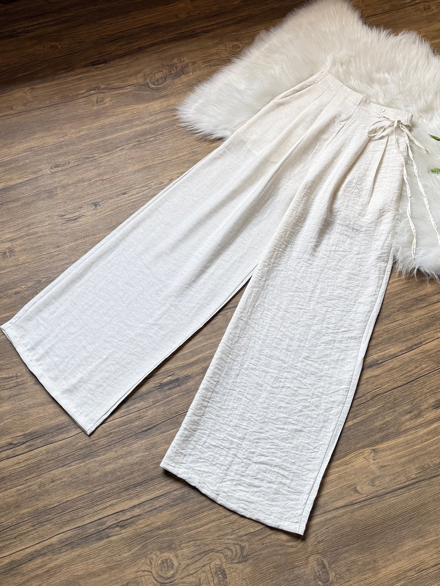 High waist linen pants