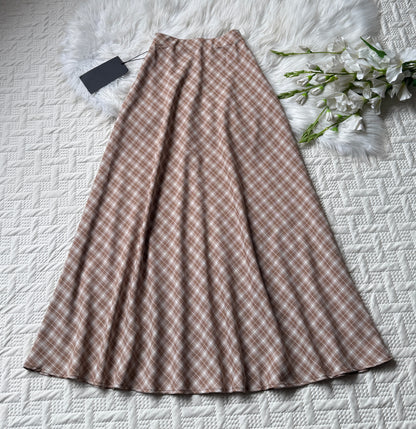 Gorgeous hig waist A-line plaid skirts