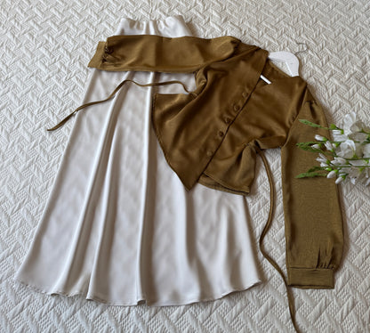 Gorgeous satin skirt-top